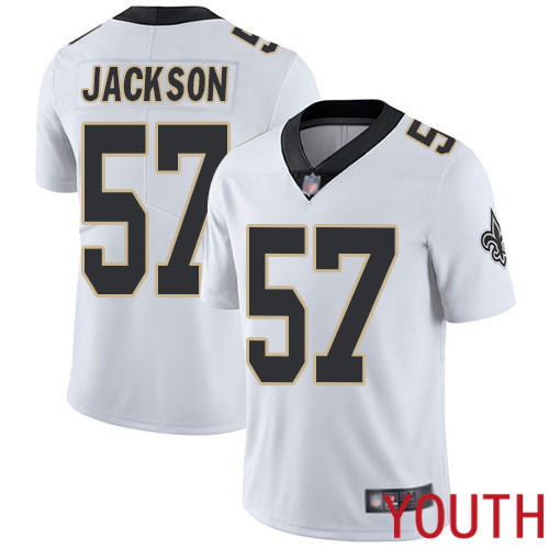 New Orleans Saints Limited White Youth Rickey Jackson Road Jersey NFL Football #57 Vapor Untouchable Jersey